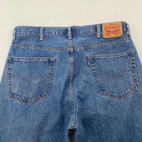 Levi's 550 Relaxed Fit Denim Blue Jeans 38x30 (38x29.5) 100% Cotton Medium Wash - Picture 8 of 9